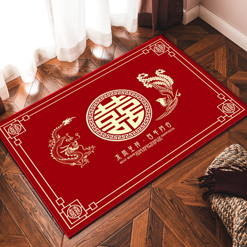 Wedding carpet floor mats, wholesale wedding carpets, happy events at home, door mats, Chinese style festive red door mats