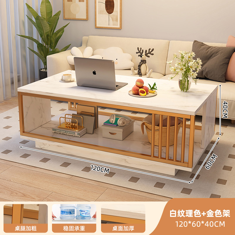 [플로어 스탠딩 업그레이드 모델] 화이트 질감 + 골드 프레임 120CM