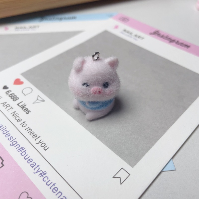 樹脂植毛立体漫画かわいい豚ペンダント DIY キーホルダーバッグ装飾ジュエリーアクセサリー|undefined