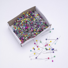 彩色珠光针珍珠大头针手工定位针服装立裁固定针800枚白盒装珠针