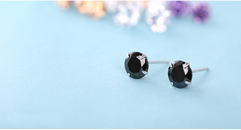 s925纯银四爪水钻耳钉 韩版女韩国小耳饰品 欧美