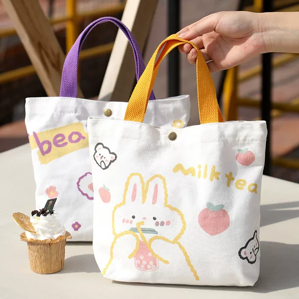 Hand-Held Shopping Canvas Bag, Children's Birthday Bag, Gift Bag, Student Tote Bag, Custom Printed, Casual and Portable
