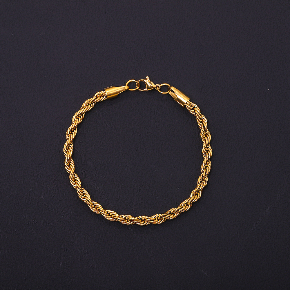5mm wide and 21cm long [twisted gold]