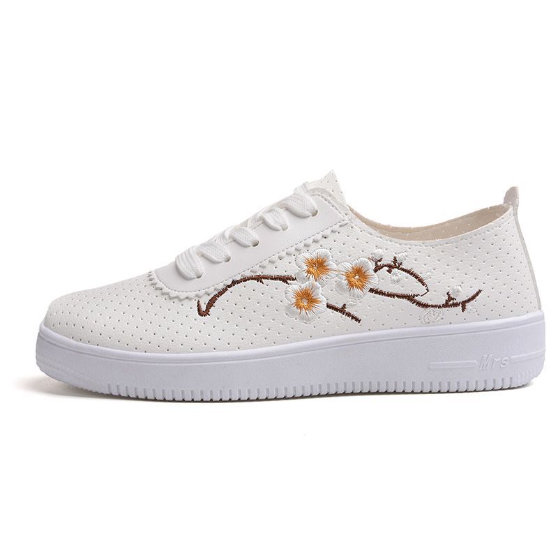 Primavera y verano nuevos zapatos blancos de cuero de mujer huecos zapatos de malla transpirables zapatos de estudiantes con suela suave antideslizante zapatos de mujer coreanos image 7