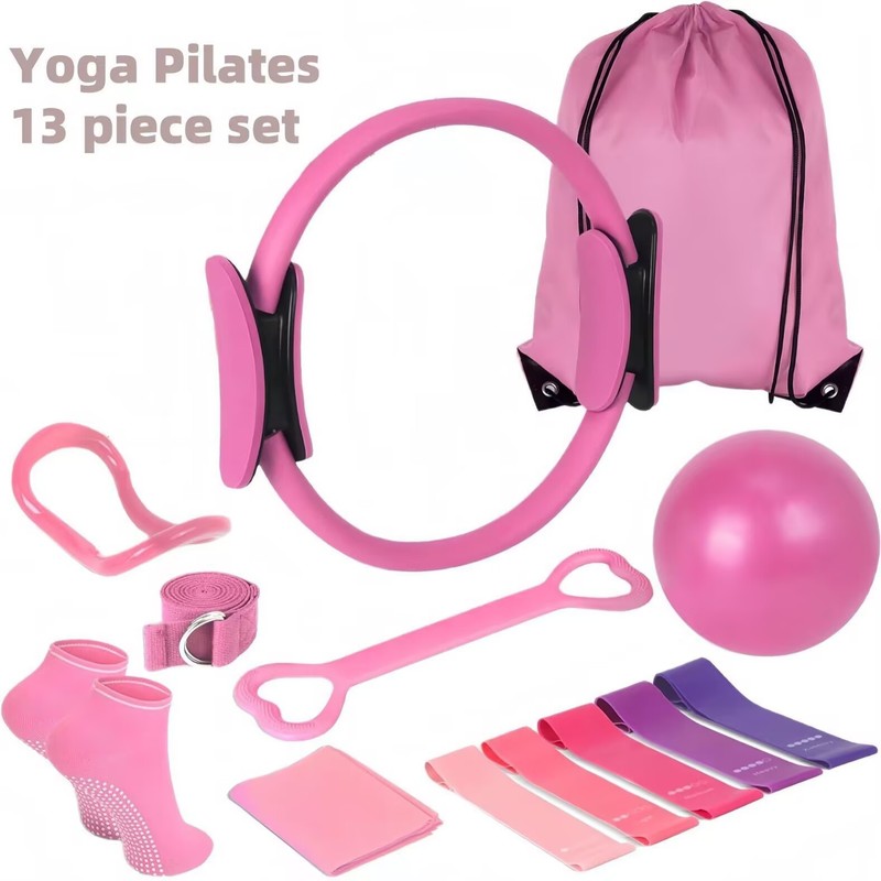 Yoga Pilates Circle 13-Piece Fitness Set Home Exercise Novice Yoga Equipment Accessories Cross-Border Exclusive Supply