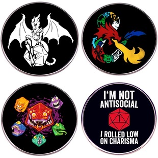 I'm not anti-social. I just lost my personal charm brooch Dragon and Dungeon pin badge badge