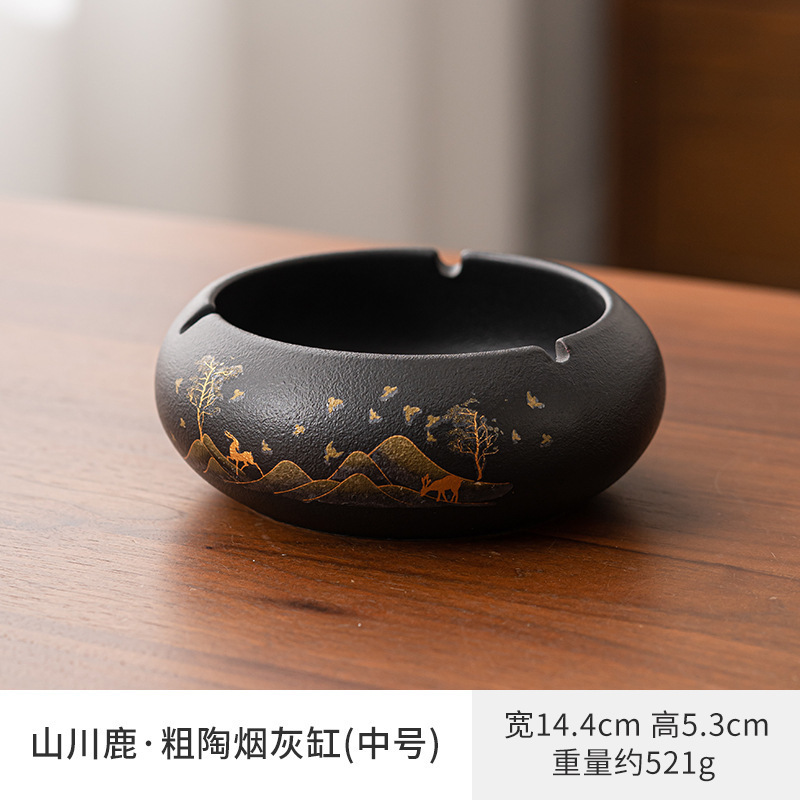 大号陶瓷烟灰缸家用简约潮流时尚创意个性办公室轻奢高级感烟缸|undefined