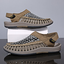 外贸热销大码夏季新款男士镂空沙滩凉鞋户外运动包头男鞋一件代发
