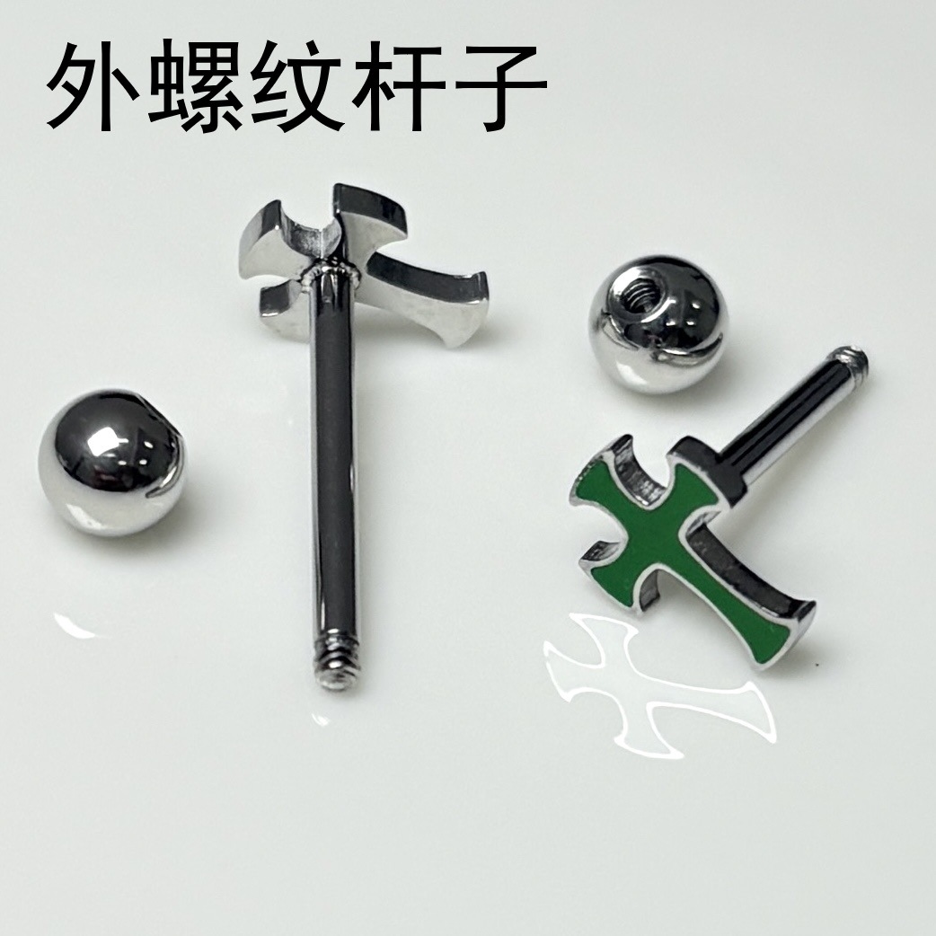 Labret stud lip piercing jewelry styling detail