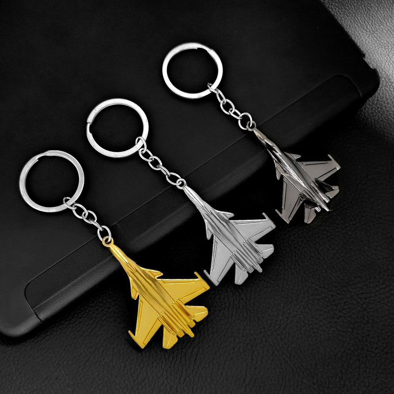 Aircraft Keychain Pendant Simulation Fighter Keychain Pendant Aviation Gift Aircraft Model Keychain Pendant