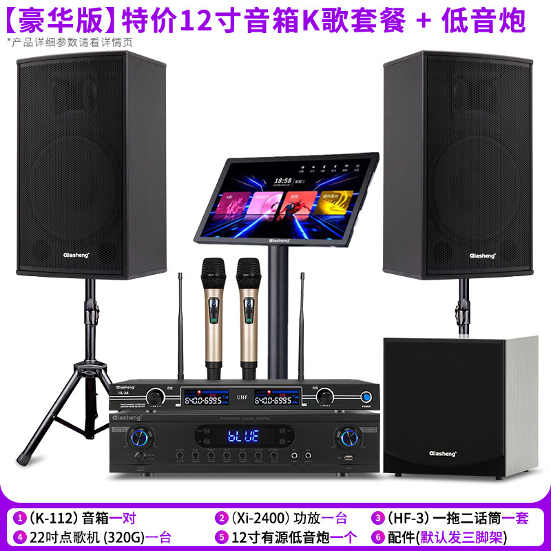 QIASHENG ファミリー KTV オーディオセットフルセットのカラオケマシンホームプロフェッショナルカラオケカラオケマシンスピーカー機器|undefined