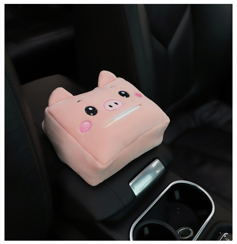 Cartoon Car Tissue Box Multifunctional Car Tissue Box Car Seat Back Sun Visor Armrest Box Tissue Box Cover