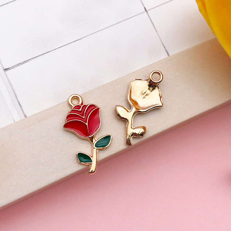 Colgante de corazón con gota de aceite, accesorios de joyería DIY