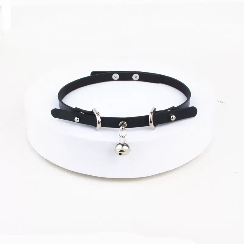 朋克少女黑色颈带 choker铃铛短款颈链小众高级感锁骨链项圈饰品