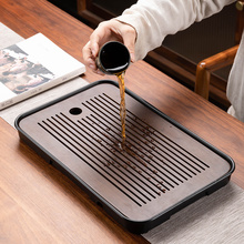 日式托盘茶盘家用功夫茶具客厅创意茶水盘竹制茶托长方形手拉盘子