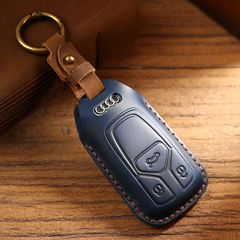 適用於奧迪鑰匙套A3全包A4L新A6L純手工真牛皮汽車鑰匙專用保護殼