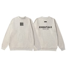 跨境批发三标齐潮牌FOG复线ESSENTIAL圆领卫衣三条杠联名潮牌卫衣