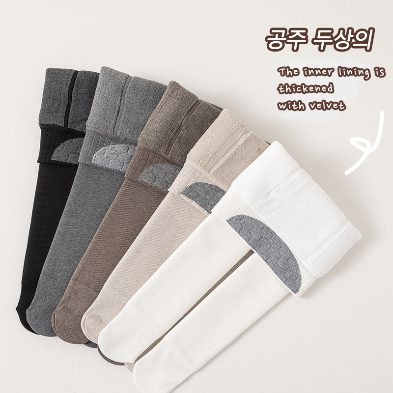 Niños engrosados leggings blancos más terciopelo calentamiento en una sola terciopelo estilo coreano de invierno y otoño calentamiento para niñas pantalones largos