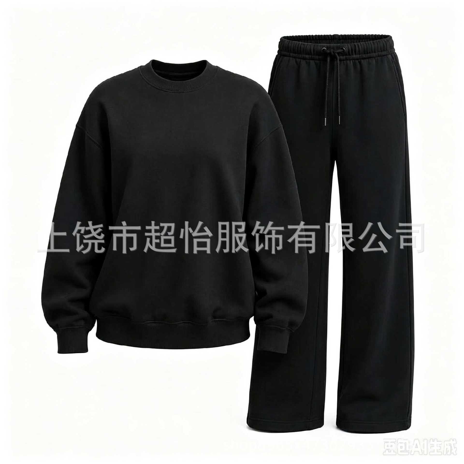 男女装|2026秋冬新款百搭圆领侧暗袋磨毛保暖宽松情侣潮牌卫衣 男装厂家批发实拍图