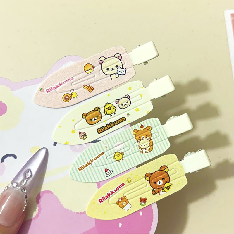Cute Rilakkuma Seamless Duckbill Cartoon Girl Versatile Side Bangs Hair Clip Fresh Hairpin