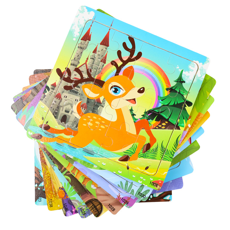 Puzzle plano de madera para niños pensamiento lógico juguetes de entrenamiento de mano movimiento fino