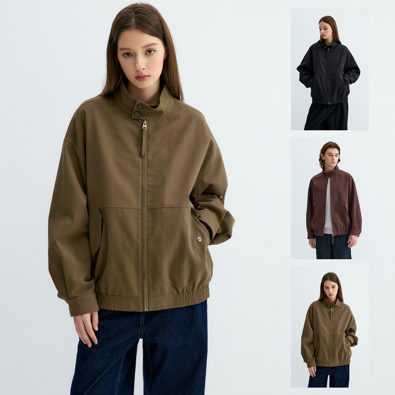 Yutang High-End British-Style Harrington Jacket, Autumn/Winter Oversized Cut, Loose-Fit Commuter Outerwear for Men and Women Yutang High-End British-Style Harrington Jacket, Autumn/Winter Oversized Cut, Loose-Fit Commuter Outerwear for Men and Women