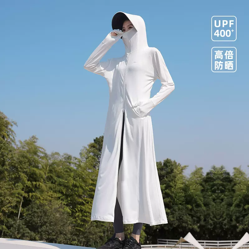 夏季防晒衣女长款过膝外套2025新款户外开车透气薄款连帽防紫外线
