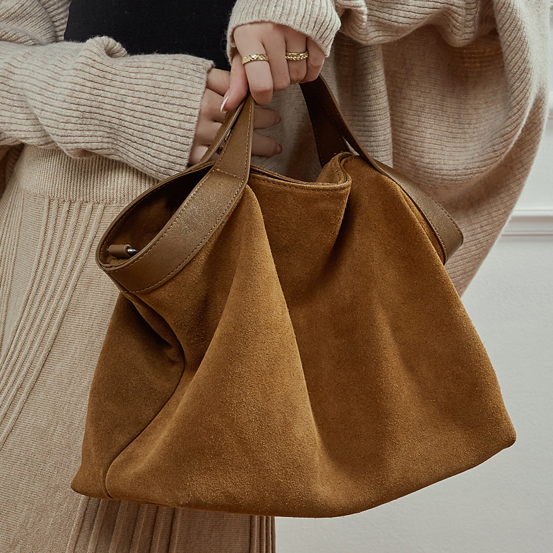 2026 New Trendy Color-Blocking Retro Fashion Versatile High-Quality Leather Matte Large-Capacity Commuter Crossbody Bag