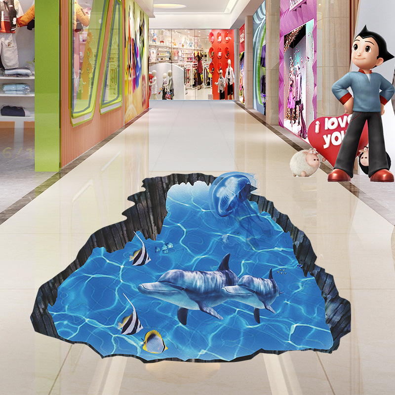 New Underwater World Whale Children's Bedroom Floor Sticker Wholesale Nihaojewelry display picture 4