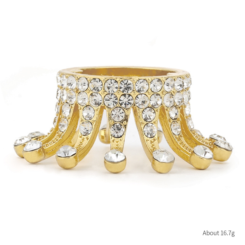 Cruz-frontera uñas corona pluma titular aleación rhinestone oro plata vintage pintado pluma titular almacenamiento herramienta al por mayor