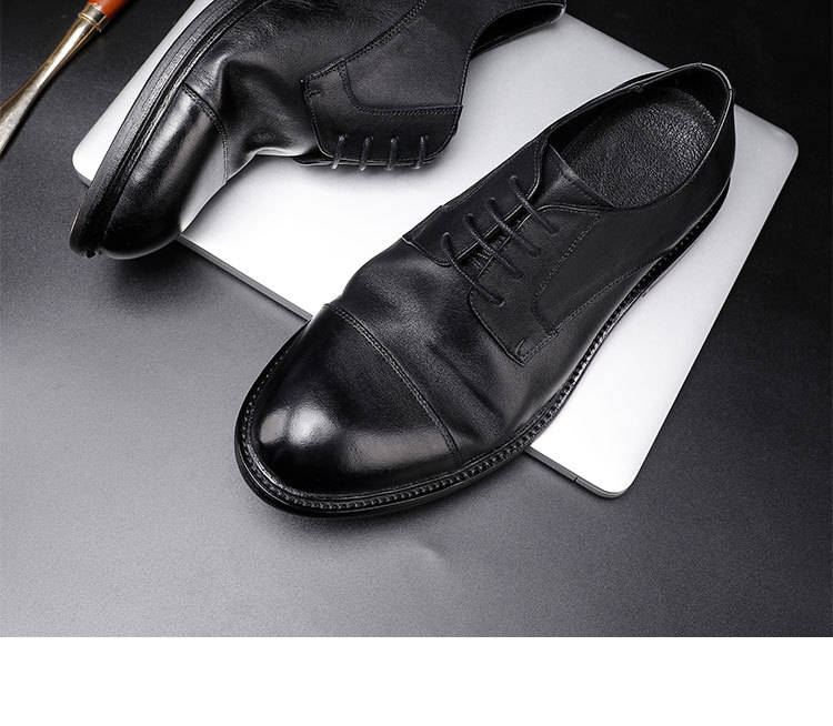 Leather outsole washed retro formal spring and autumn men low top lace-up classic shoes pointy Derby leather Shoes men shoe fashion_voghion.com