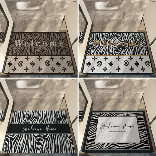 Wire ring entrance door floor mat, light luxury and simple entrance door step mat, foyer anti-slip mat, cuttable entrance door mat