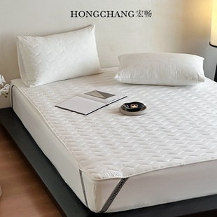 Casual Pure Color 100% Double-Sided Cotton Soft Mattress Anti-Slip Protective Pad Binding Model Machine Washable and Suitable for All Seasons