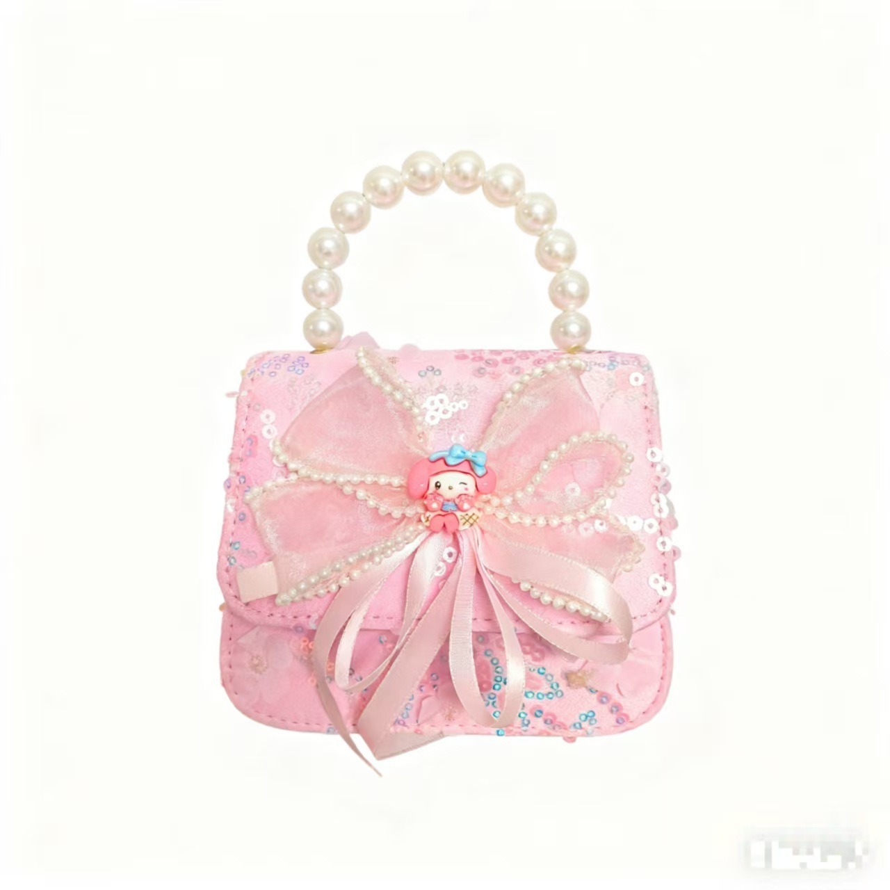 Bolso de perlas para niños arco de mariposa Melody Tiku bolso de cadena de Año Nuevo para niñas accesorios de billetera de Año Nuevo