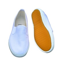 湖南生物药厂男食品女大码纯白球鞋帆布工作鞋松紧洁净车间蓝布鞋