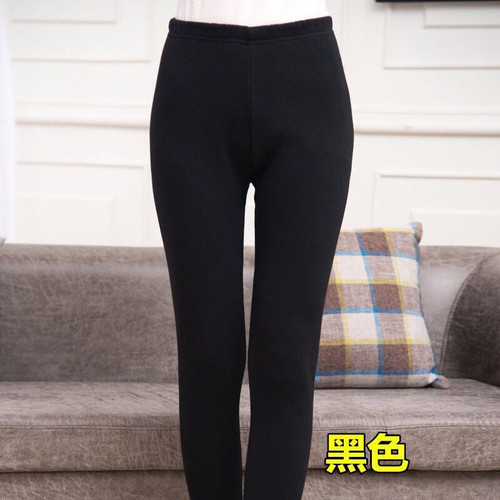 Women's Autumn/Winter Warm Thigh-high Leggings, Fleece-lined and Thick, for Middle-aged and Elderly Women, Cotton Wool Pants