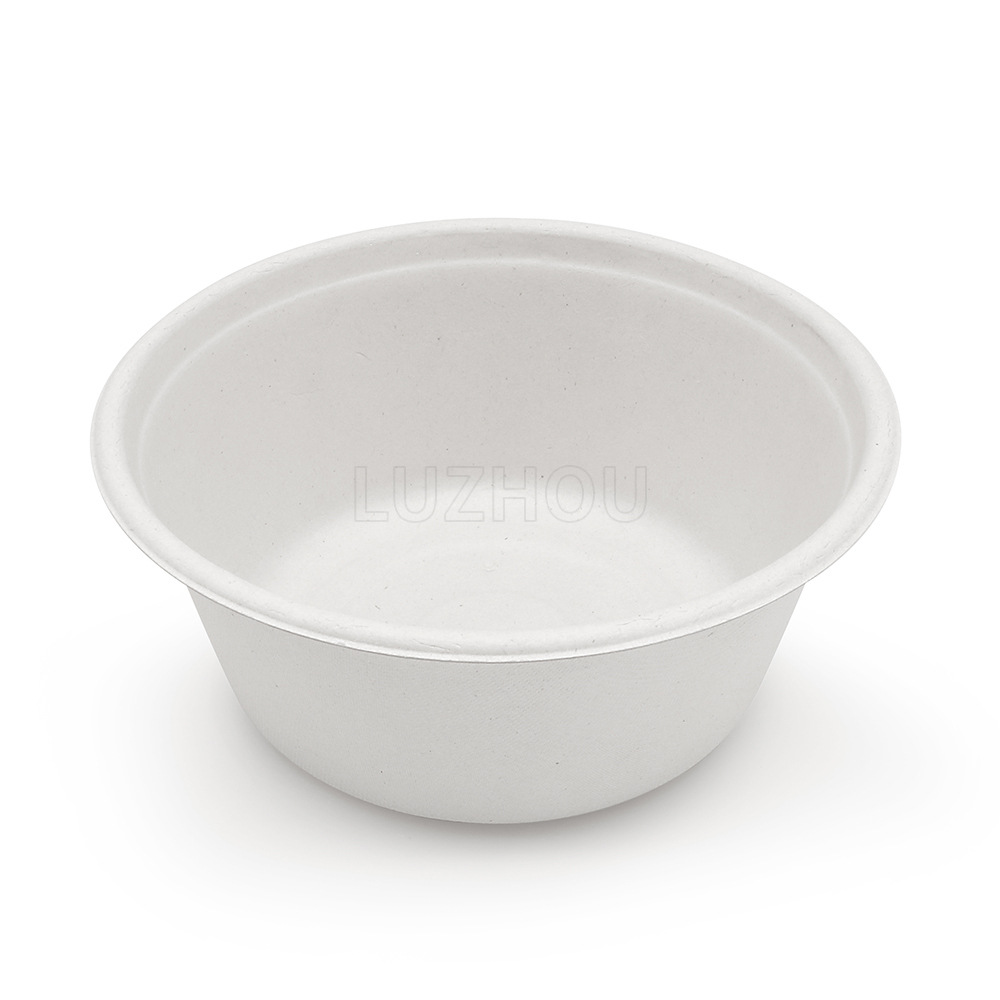 Fábrica verde al por mayor de pulpa de caña de azúcar desechable vajilla de Protección Ambiental 1000ml tazón redondo compostable degradable tazón de papel