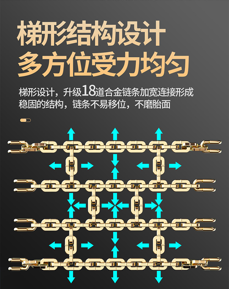 Thickened Car Anti-Skid Chain, Car Snow Chain, Tire Chain, Universal Suv Off-Road Vehicle Winter