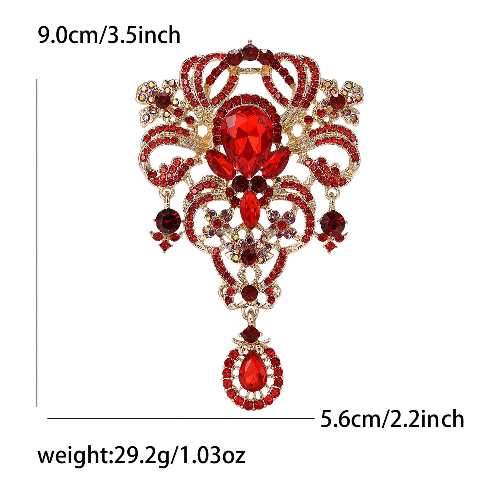 Hochwertige, luxuriöse Brosche im Palaststil aus Glas, modisches und elegantes Accessoire für Damenbekleidung._voghion.com