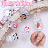 Resin, transparent nail decoration, cartoon cute cup, rabbit, feeding bottle, new collection, with little bears