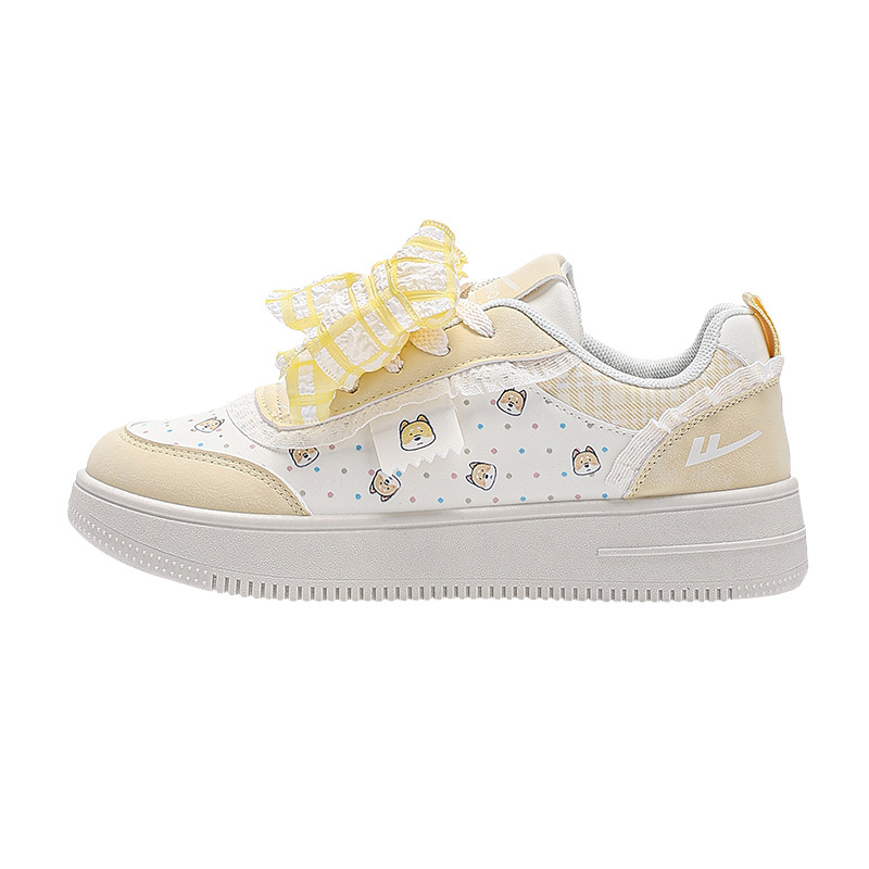 Retirada arco lindo zapatos de algodón invierno nuevo tipo de flores osos zapatos de suela gruesa universal pequeño viento fragante zapatos de skate para mujeres estudiantes