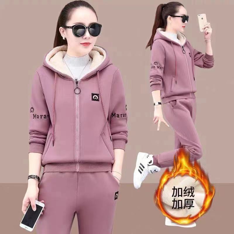 fleece-lined Thickened Fashionable suit Women's Autumn and Winter 2022 New Loose Hooded Women's Hoodie Casual Wear Two-piece Set Trendy fleece-lined Thickened Fashionable suit Women's Autumn and Winter 2022 New Loose Hooded Women's Hoodie Casual Wear Two-piece Set Trendy
