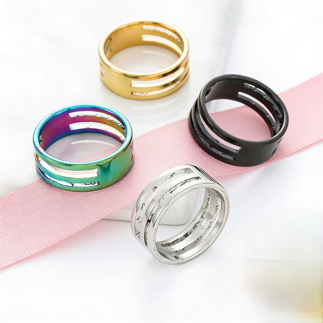Cross-border DIY handmade jewelry accessories stainless steel ring handmade ring open mouth closed mouth hanging ring in stock manufacturer