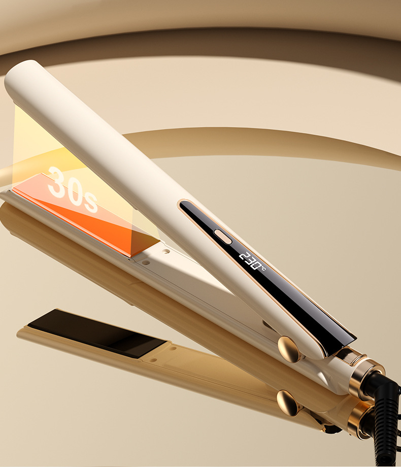 Cross-border Direct Shipping 2-in-1 Straightener and Curler Plate Negative Ion Digital Display Hair Straightener Bangs Anti-scald Non-damaging Dry and Wet Dual-use