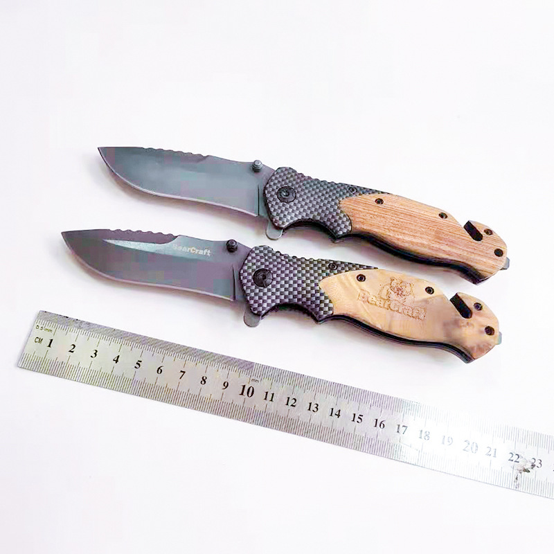 厂家直发影木柄野営户外折叠刀.多用折刀户外折刀