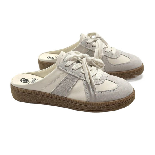 4142 plus size Fashion Baotou Half Slippers Women's 2024 Spring and Autumn Outer Wear Slip-on Lazy White Casual German Training Shoes