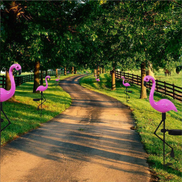 Transfronteriza nueva lámpara de césped solar lámpara de enchufe de tierra Flamingo paisaje lámpara decoración al aire libre Villa Jardín lámpara de Jardín