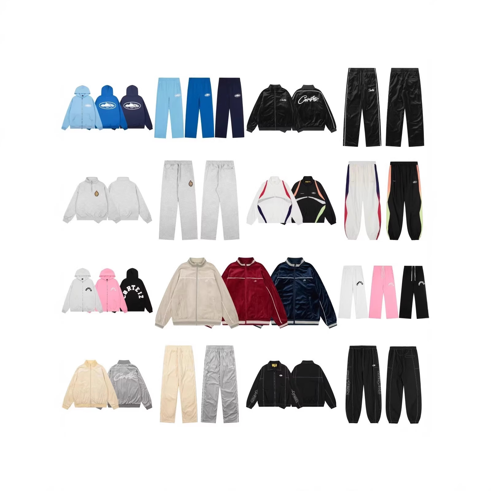 Cross-border high-quality CORTEIZ classic full-category Alcatraz long-sleeved hooded sweatshirt and casual trousers set