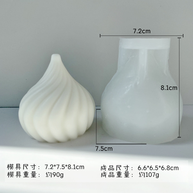 Creativo ciclón cebolla vela de silicona DIY jabón hecho a mano aromaterapia fragante piedra regalo molde