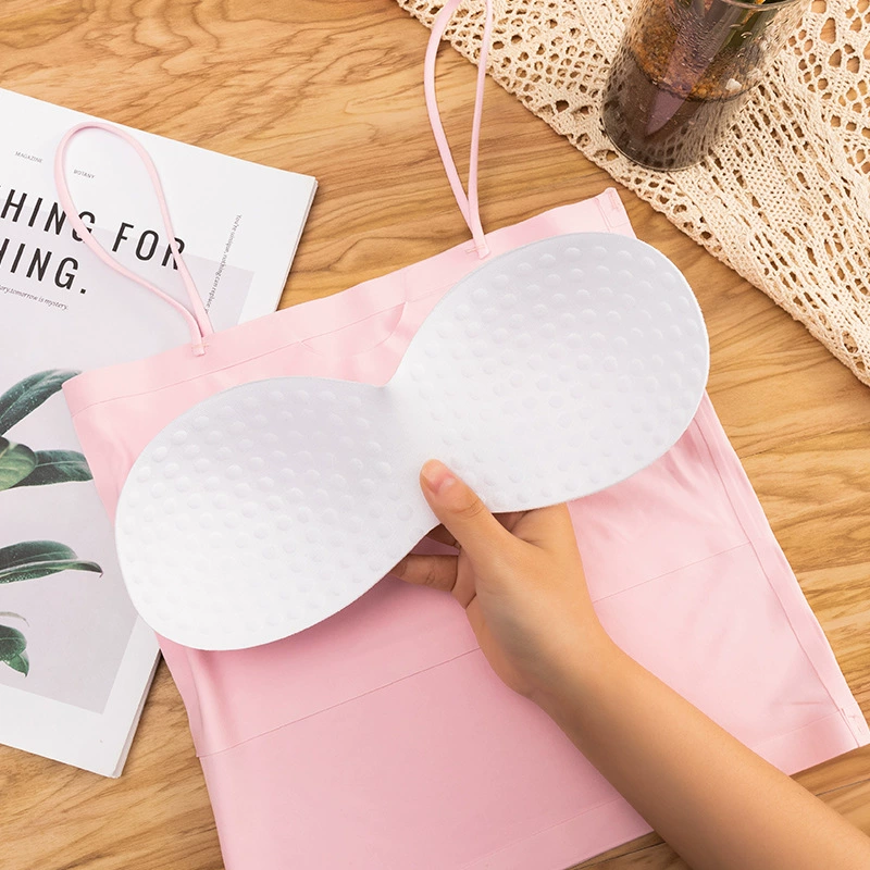 Шёлковый топ с чашечками, топ-бюстье, комфортная трубочка, беспроводной бюстгальтер, нижнее белье